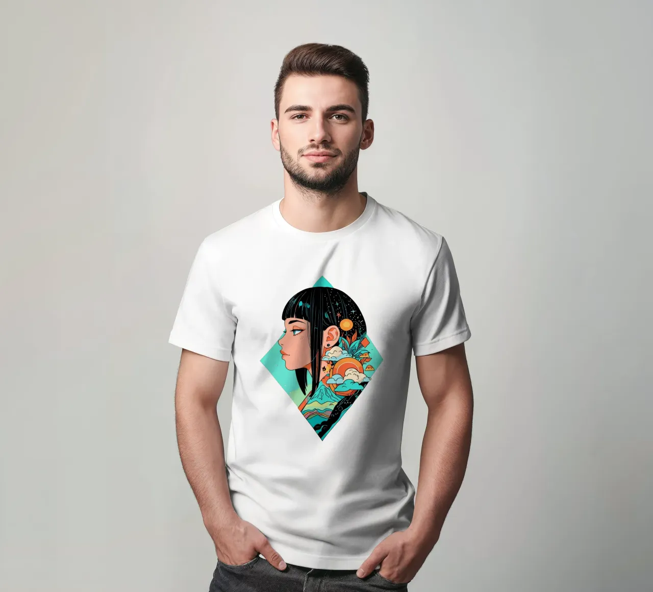 Ragazza geometrica t-shirt da artdesign1985