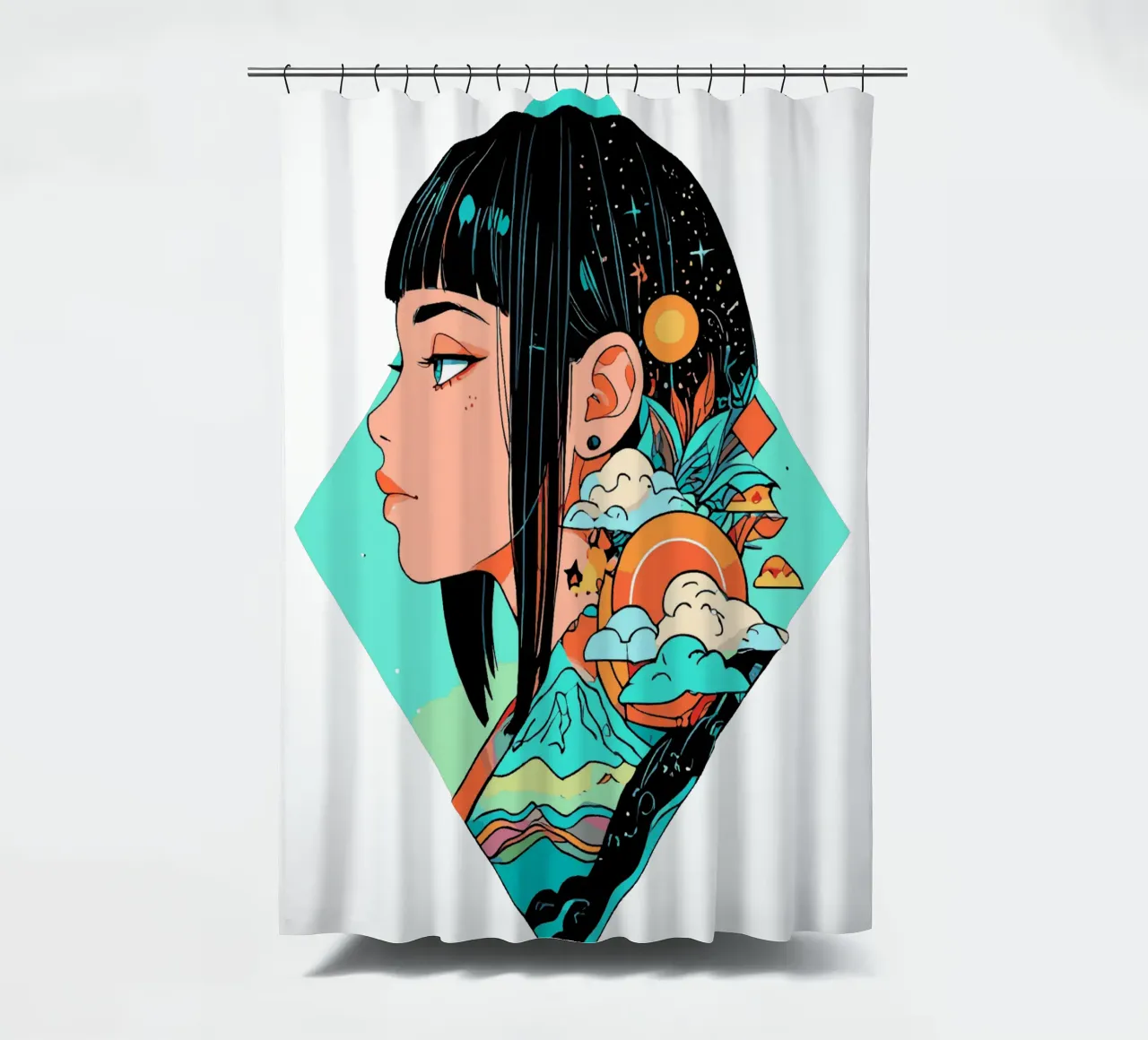 Ragazza geometrica tenda da doccia da artdesign1985