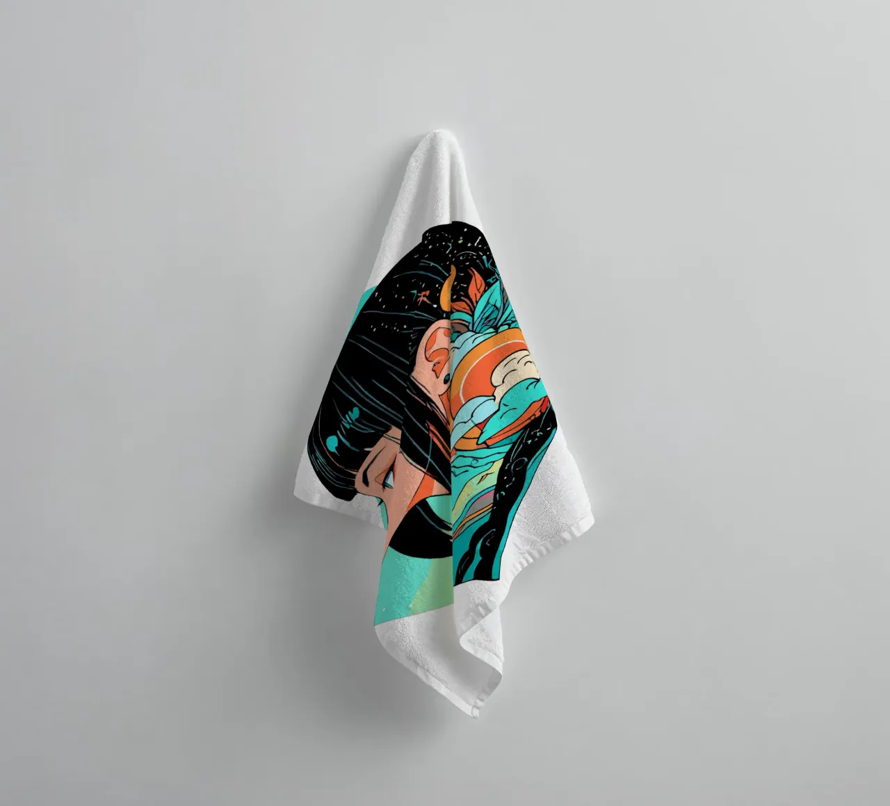 Ragazza geometrica asciugamano da bagno da artdesign1985