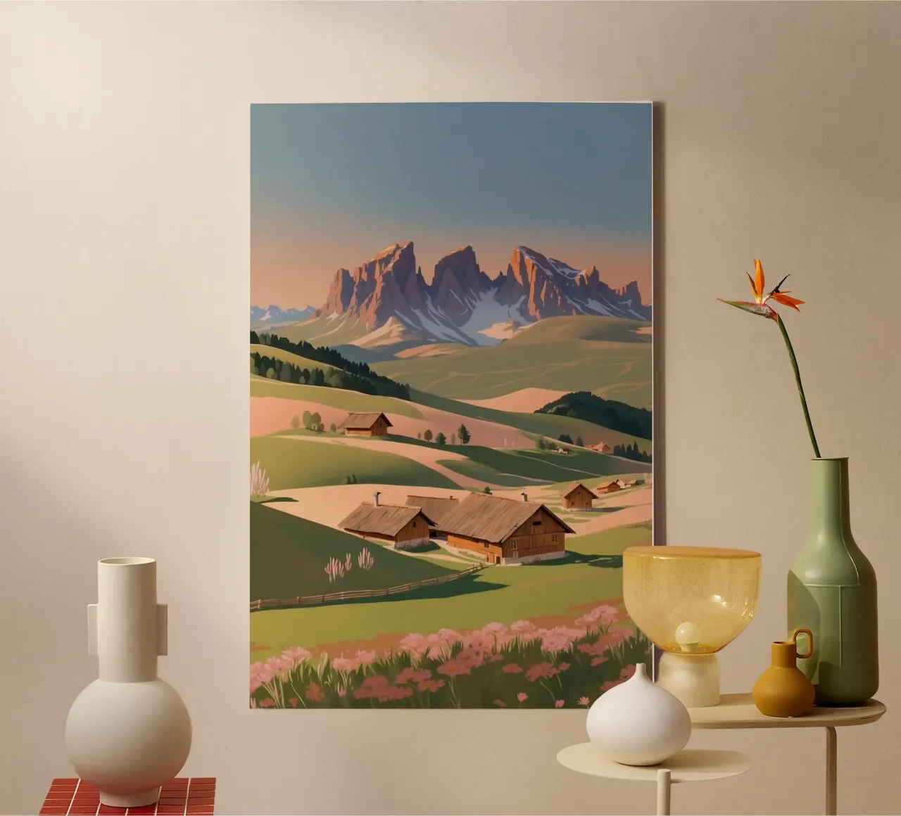 Seiser Alm in het avondlicht | Werk 5 canvas van AlbertKlee