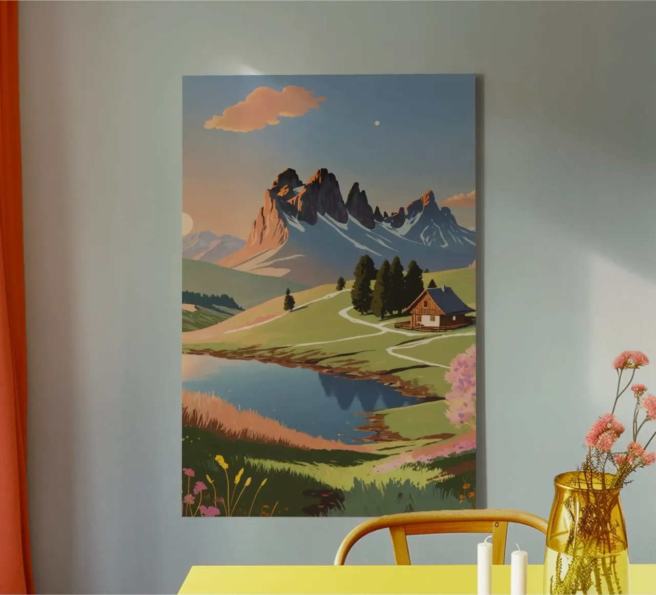 Seiser Alm in the evening glow | Werk 9 canvas by AlbertKlee