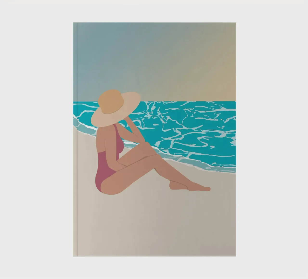 femme au chapeau assise sur la plage diario da alexiableu