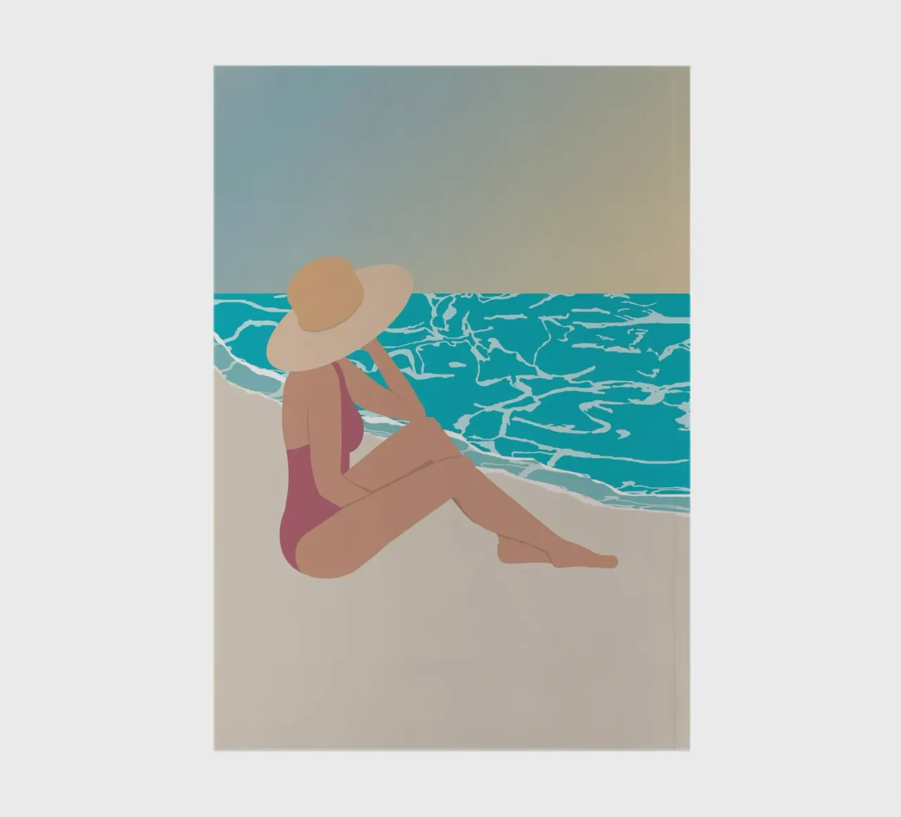 femme au chapeau assise sur la plage diario da alexiableu