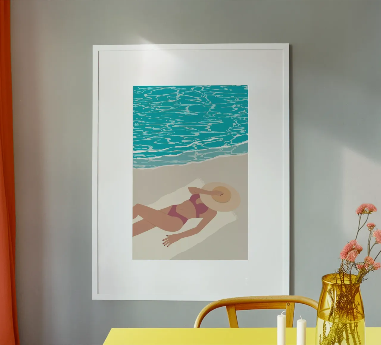bronzette au soleil poster con telaio in alluminio da alexiableu