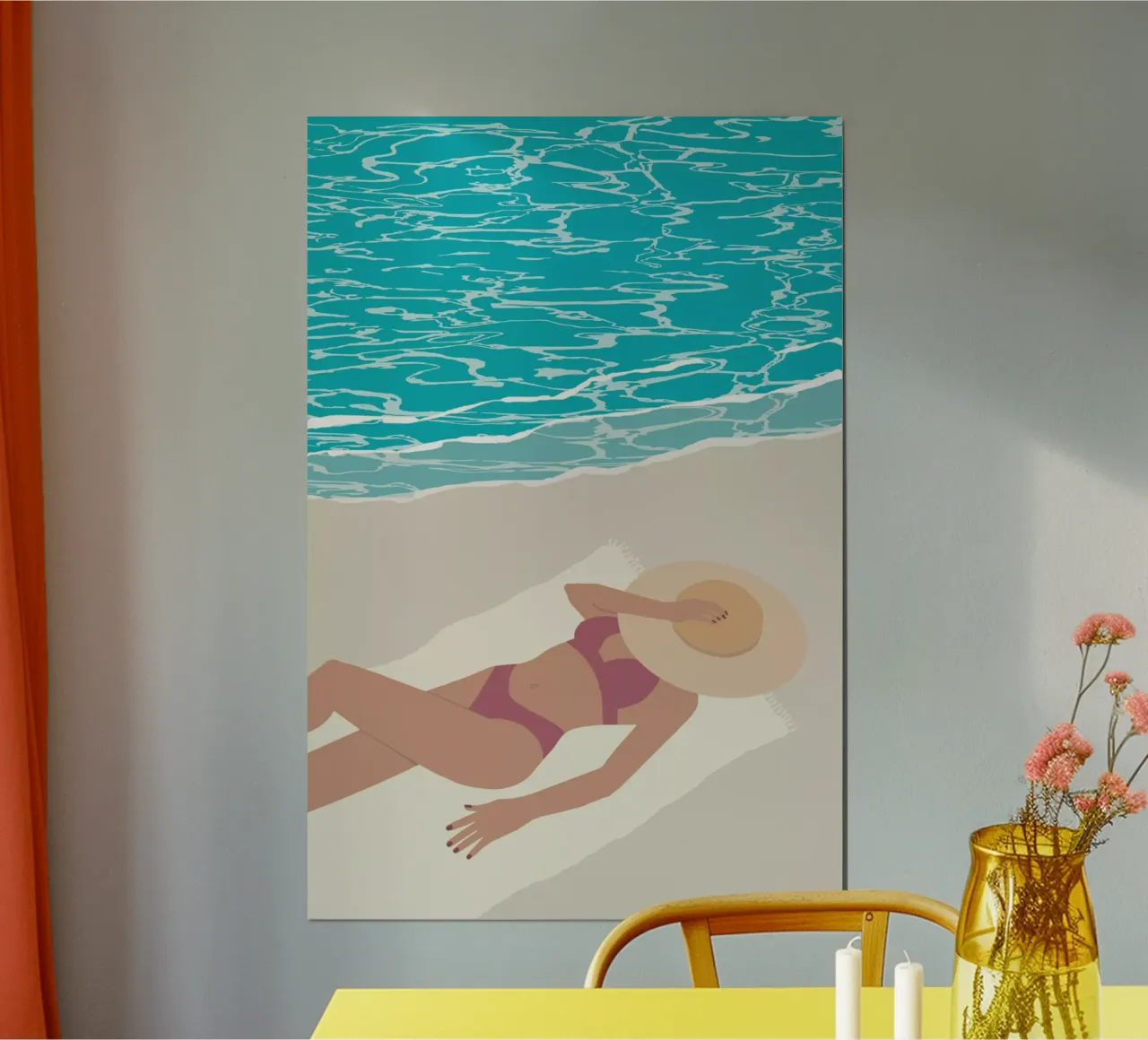bronzette au soleil poster con telaio in alluminio da alexiableu
