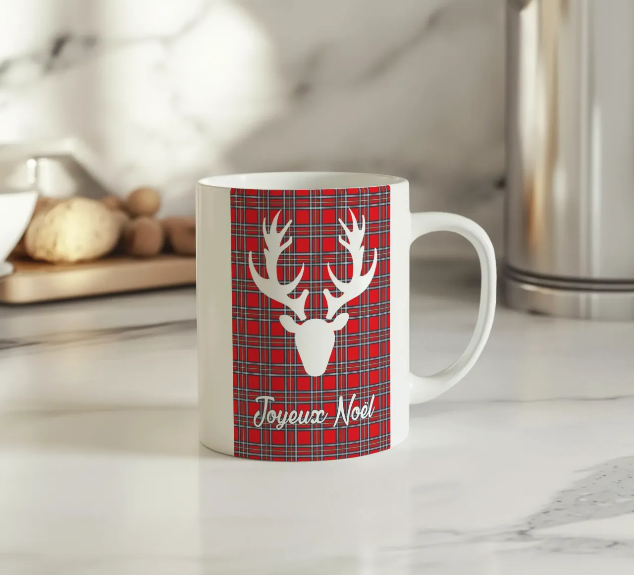 cerf, joyeux noël tazza in ceramica da alexiableu