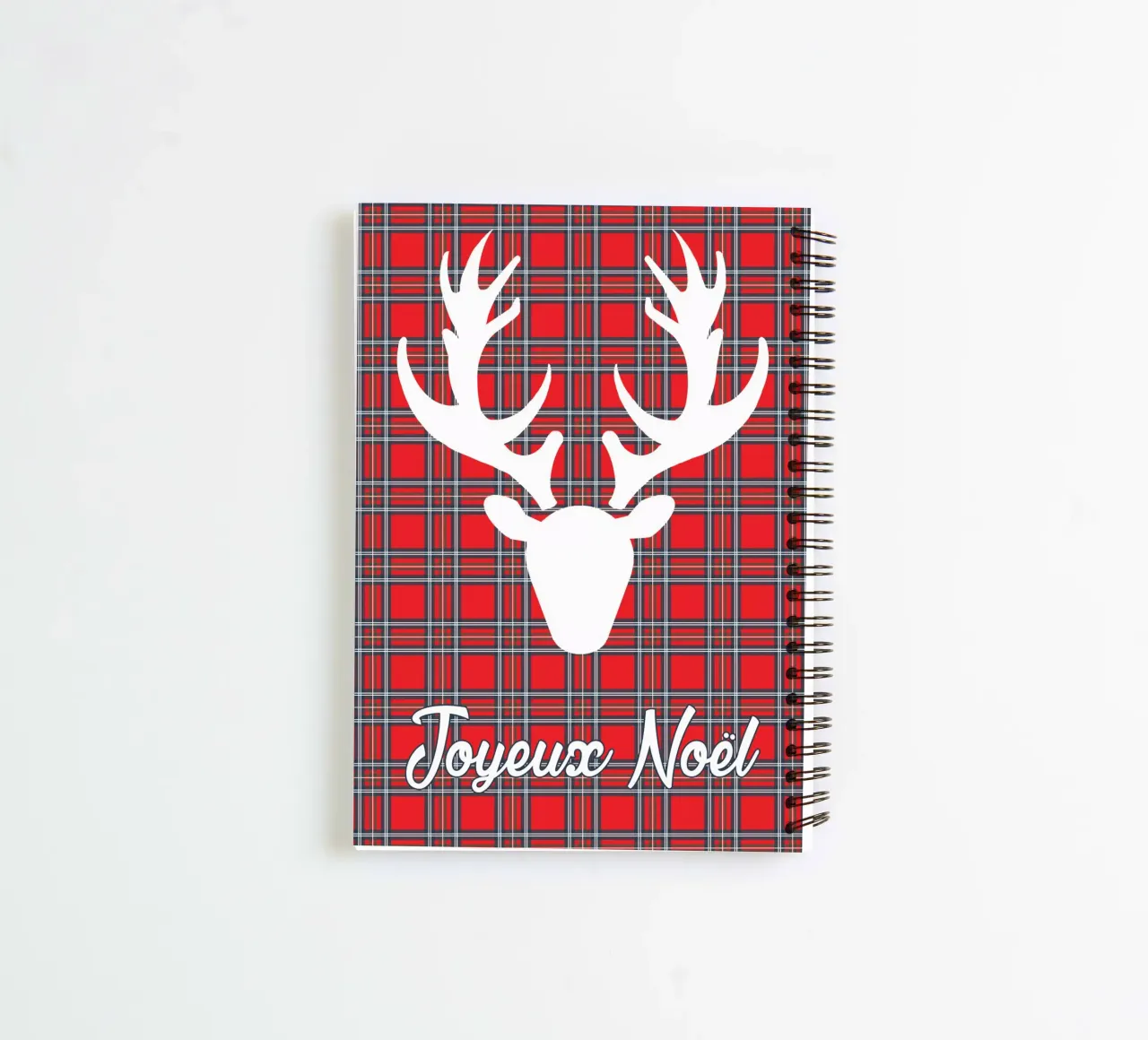 cerf, joyeux noël spiral notebook by alexiableu