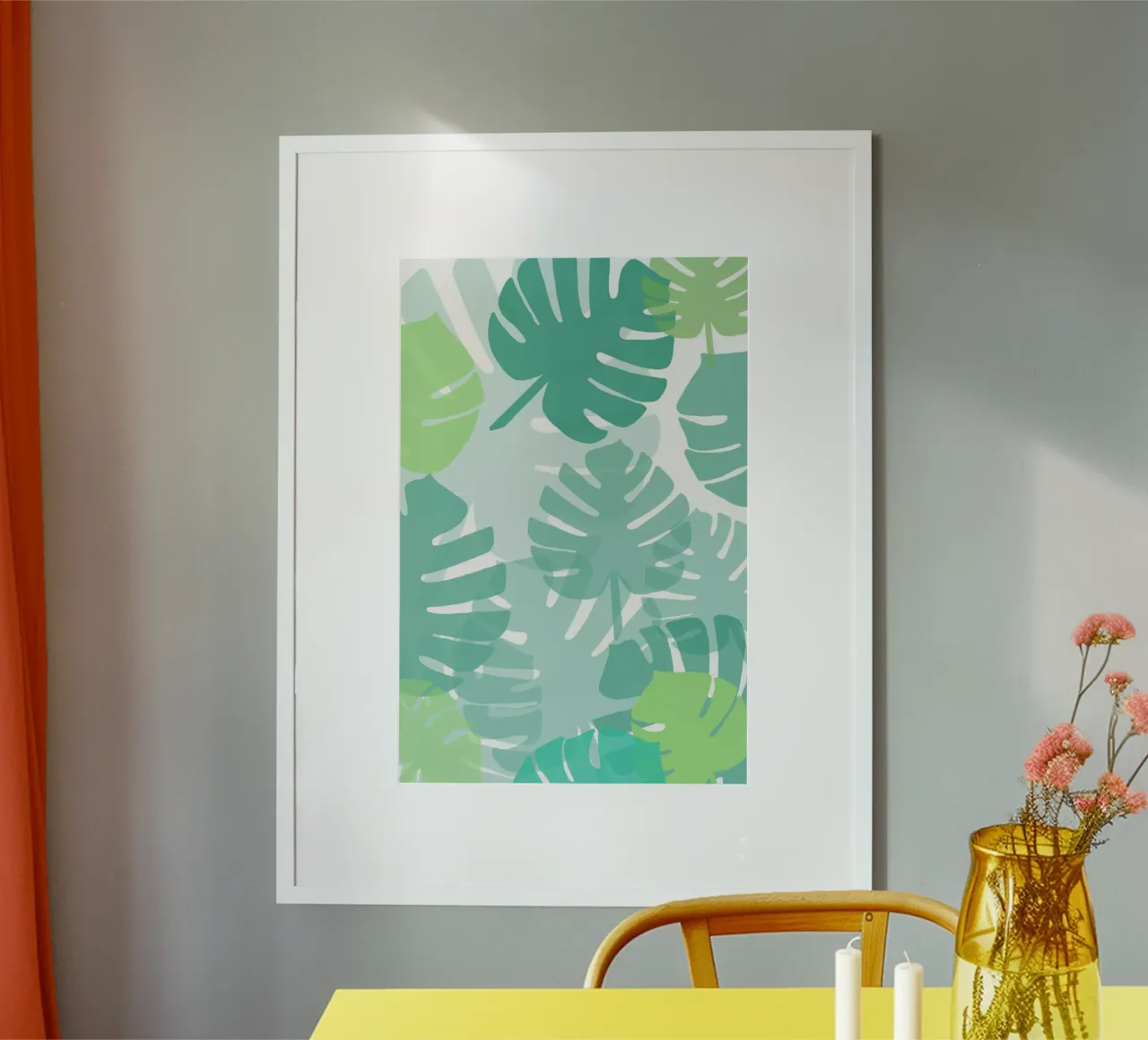 feuillage monstera poster con telaio in alluminio da alexiableu