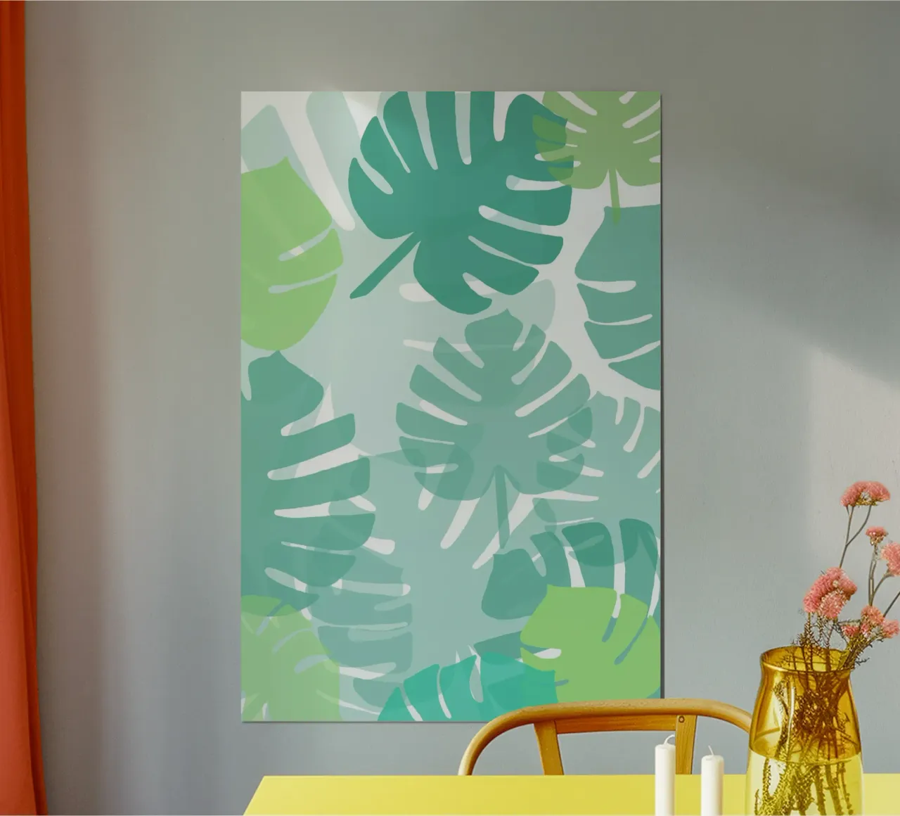 feuillage monstera poster con telaio in alluminio da alexiableu