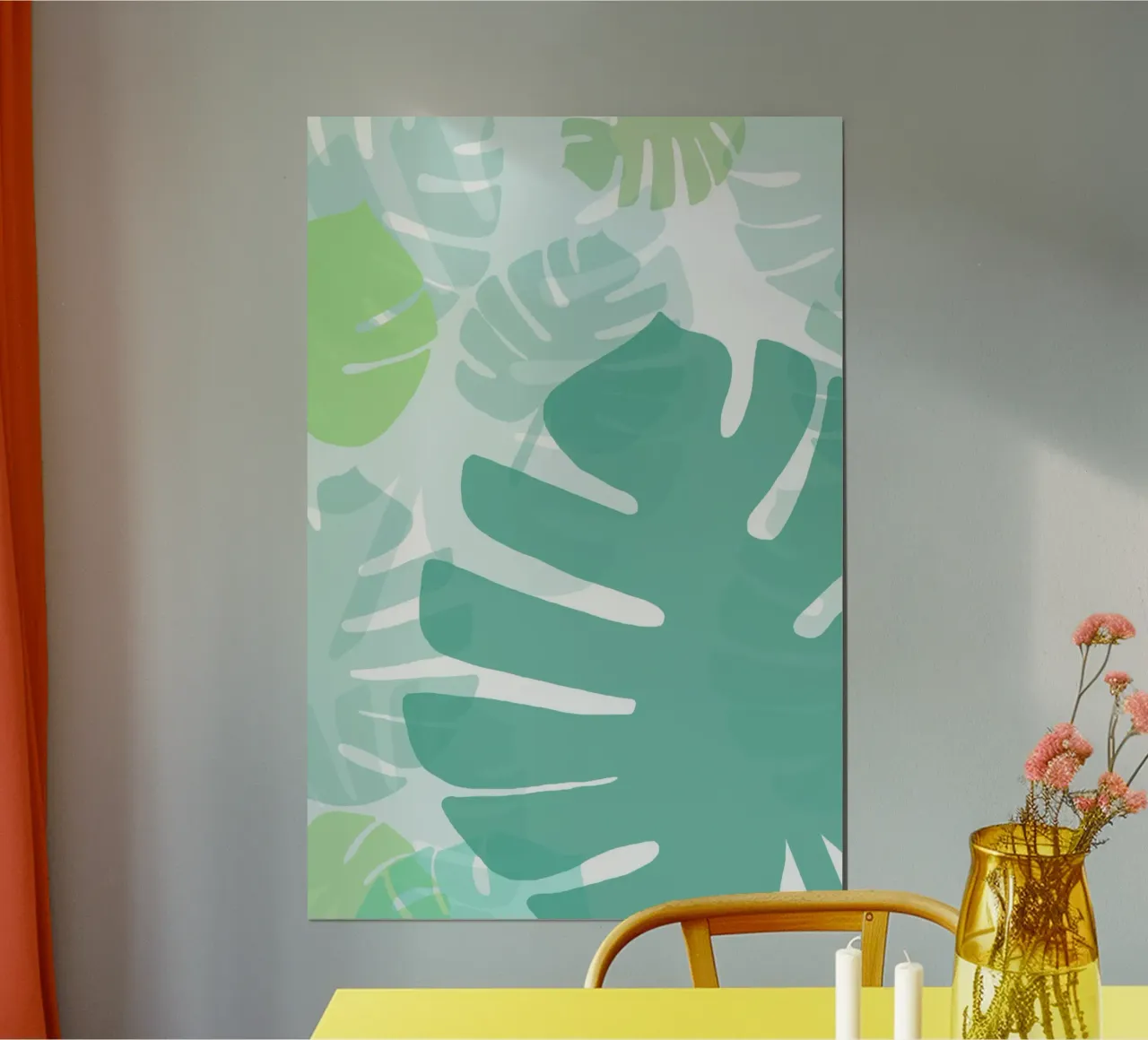 Feuillage monstera 2 poster con telaio in legno da alexiableu