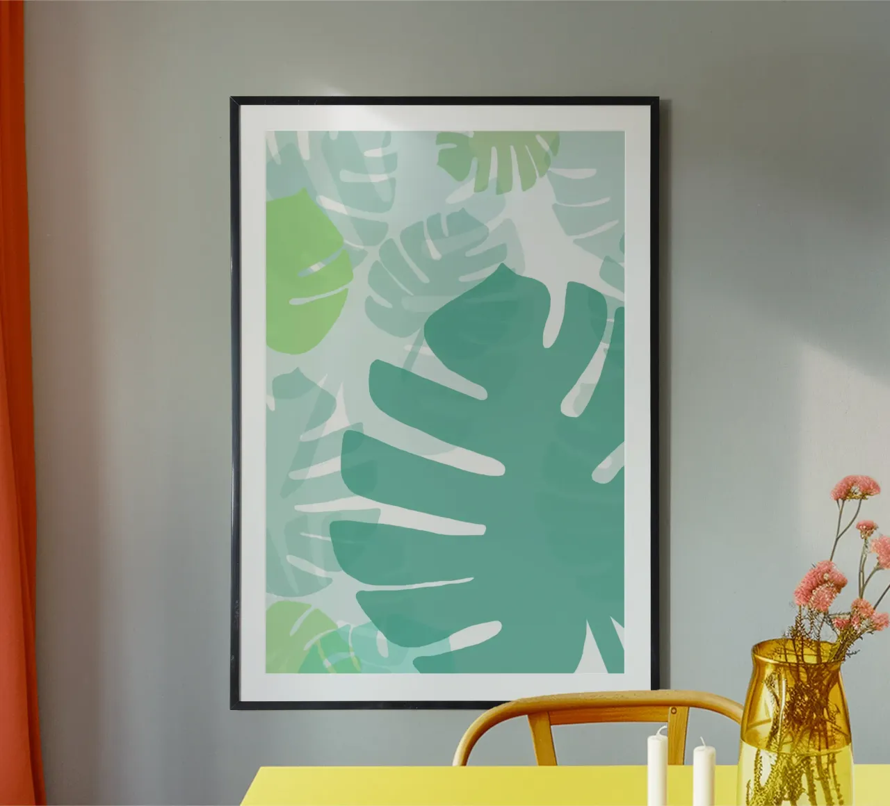 Feuillage monstera 2 poster con telaio in legno da alexiableu