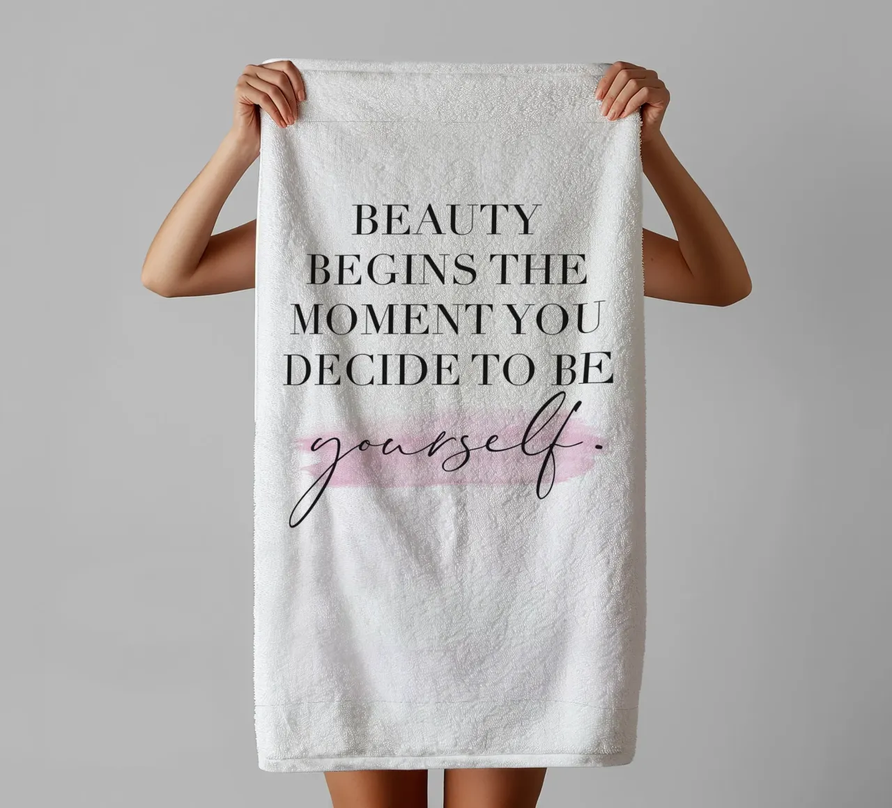 Beauty Quote - Elegant Motivation towel by Whole©