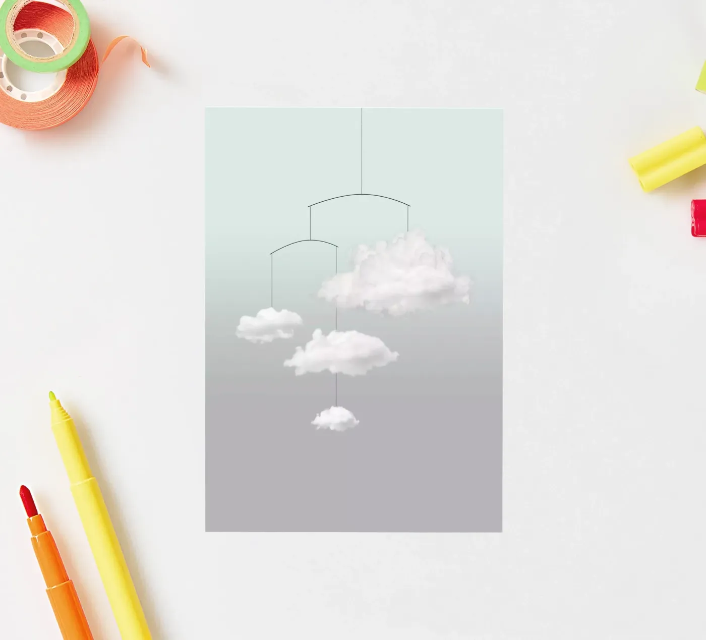 Mobiele cloud sticker van Amy & Kurt