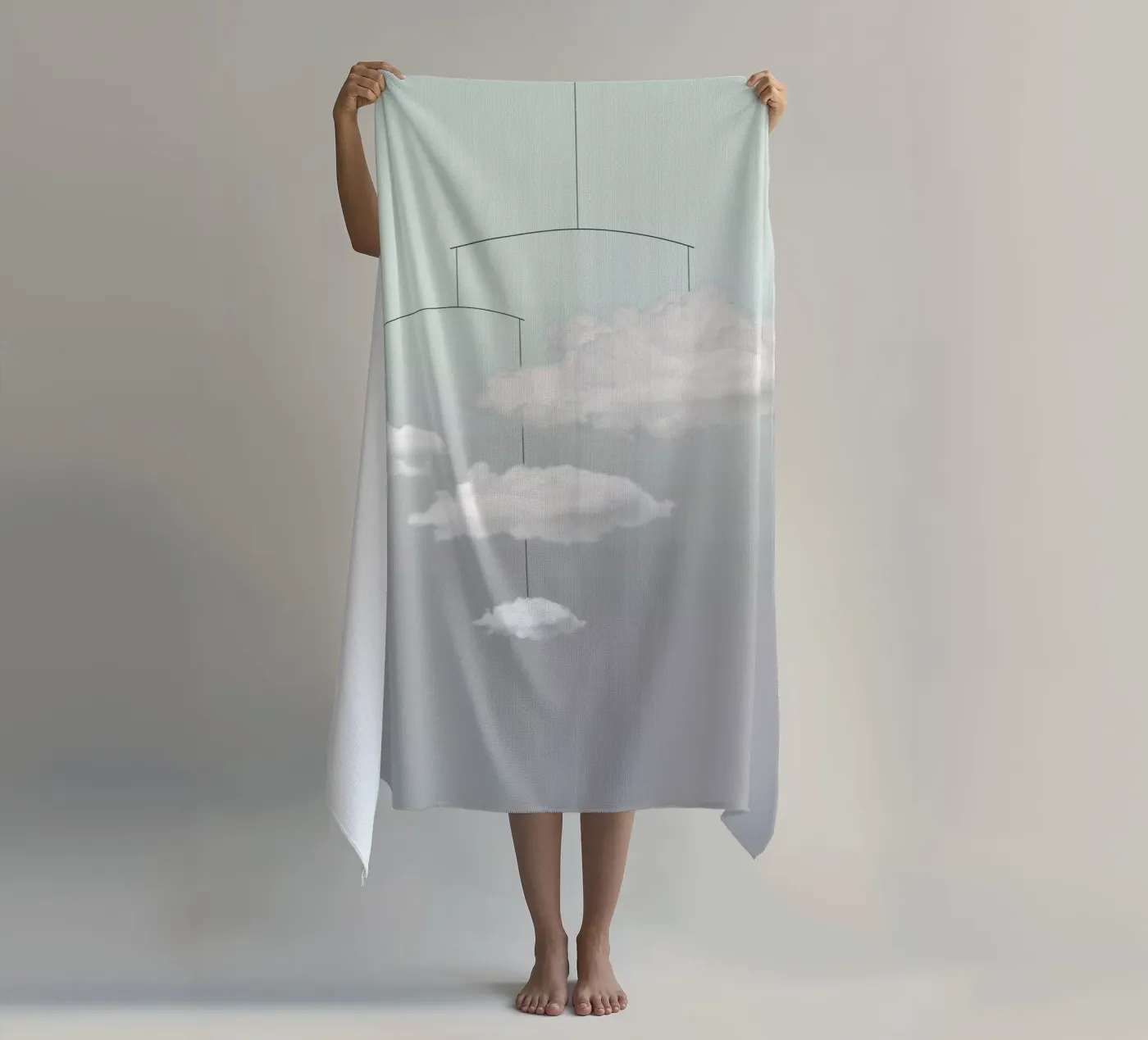 Cloud mobile strandhanddoek van Amy & Kurt