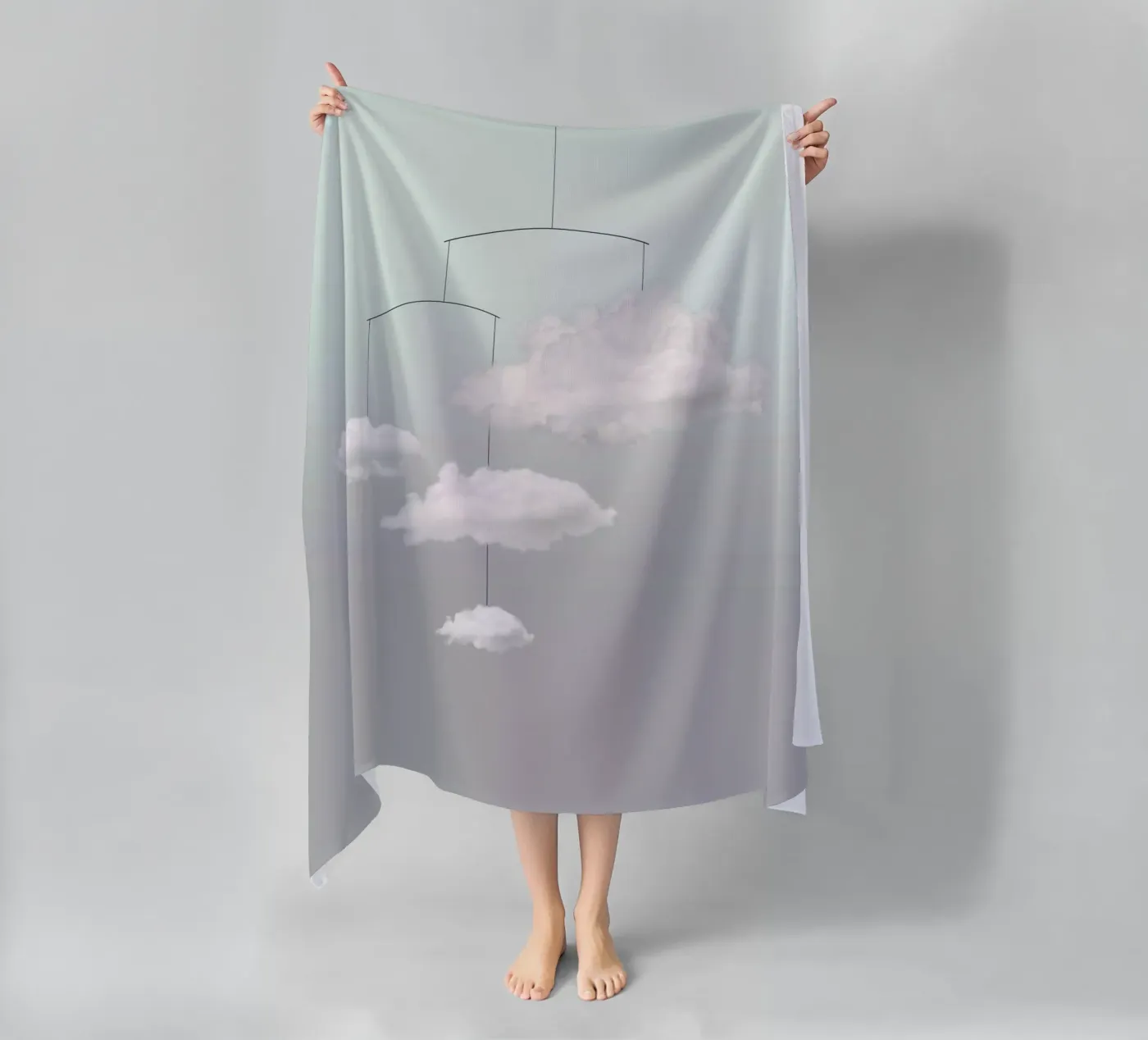 Cloud mobile strandhanddoek van Amy & Kurt