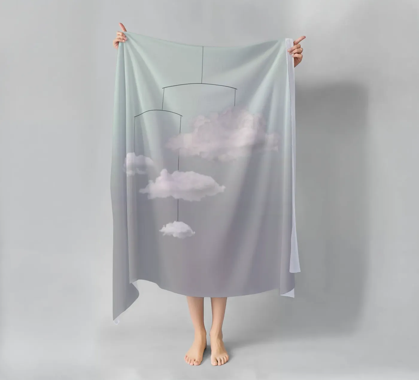 Cloud mobile strandhanddoek van Amy & Kurt