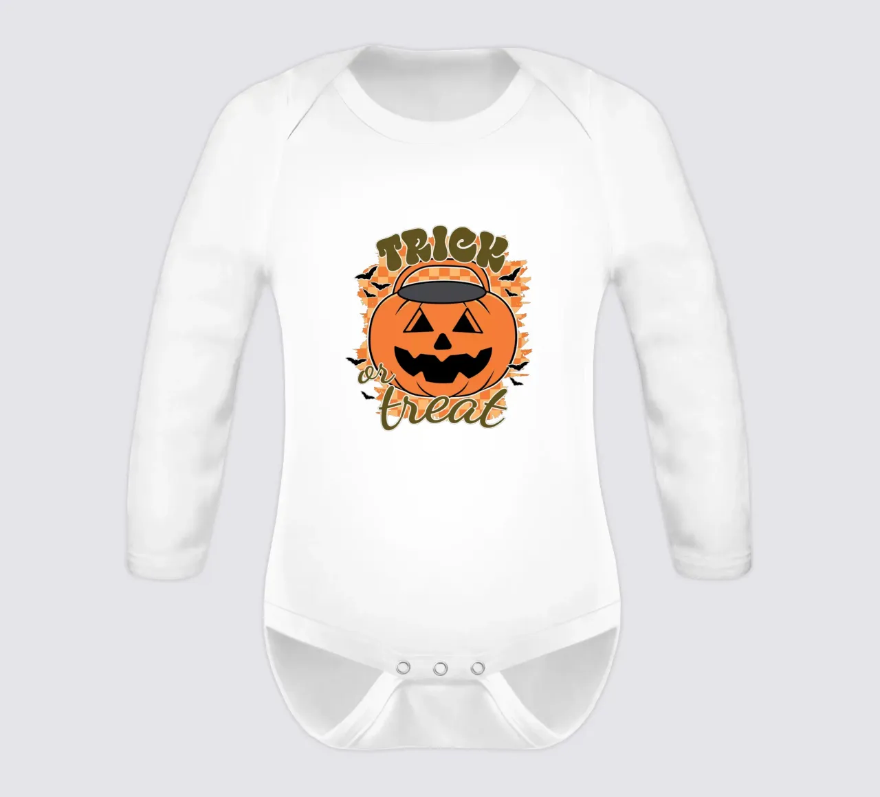 Trick or Treat long-sleeve baby romper by edsonramosart