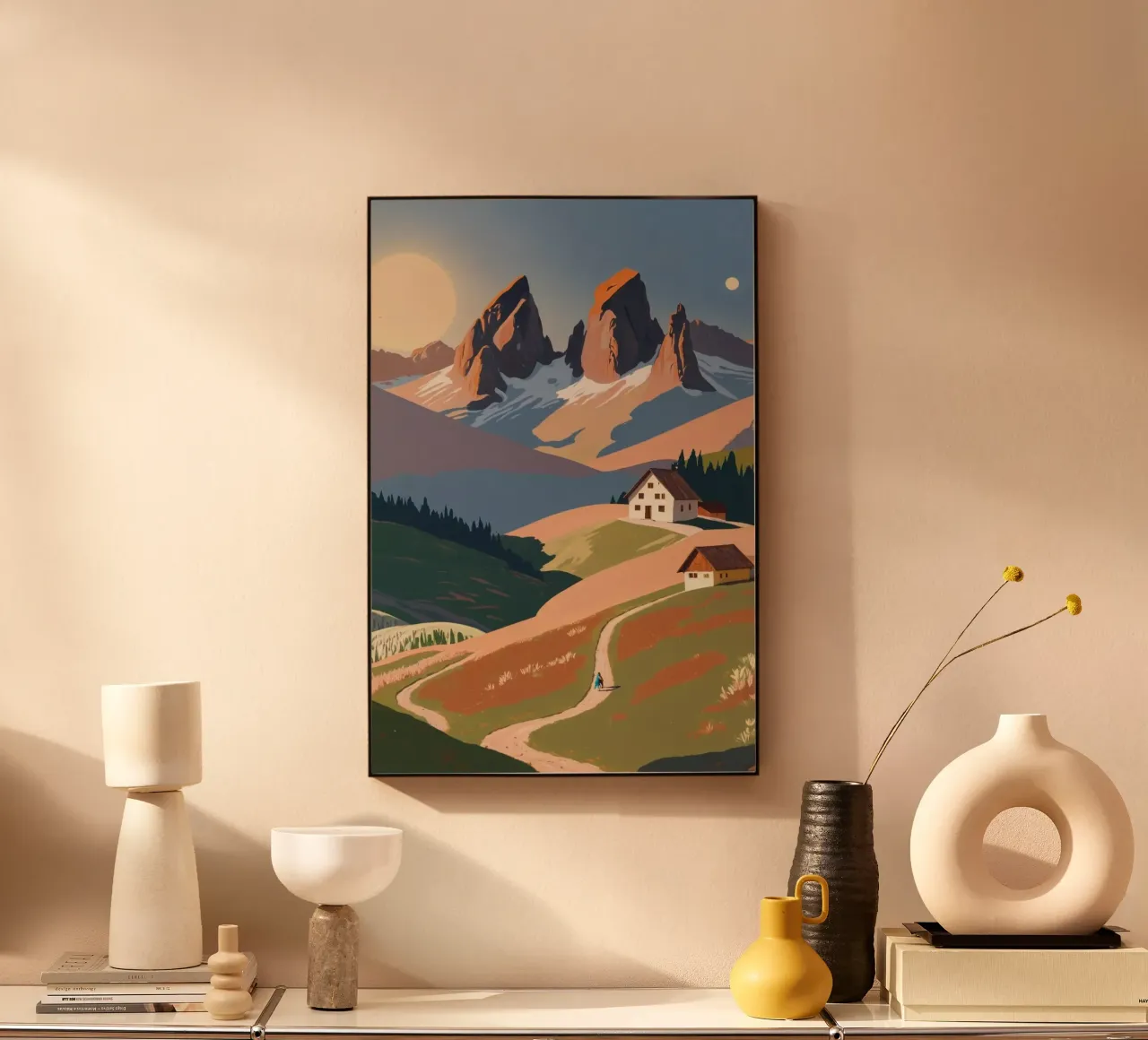 Three peaks in spring light | Work 1 acrylic glass by AlbertKlee