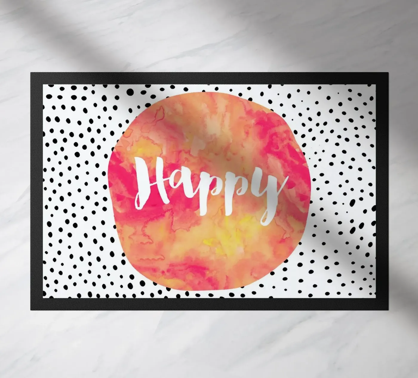 Happy doormat by Elisabeth Fredriksson