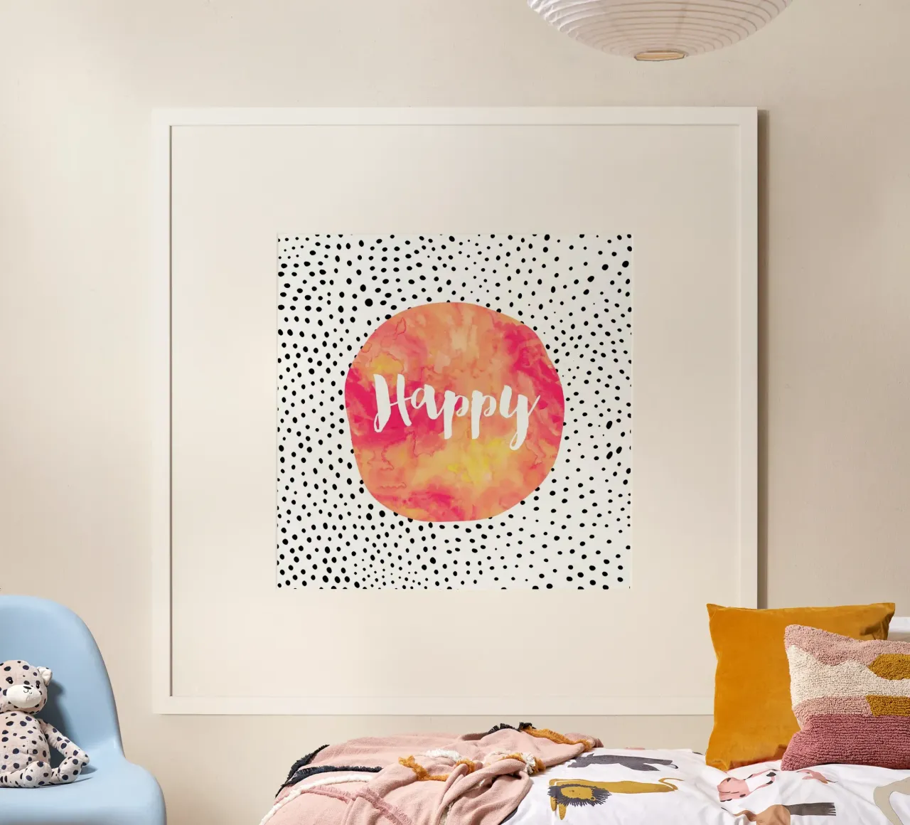 Happy poster con telaio in alluminio da Elisabeth Fredriksson