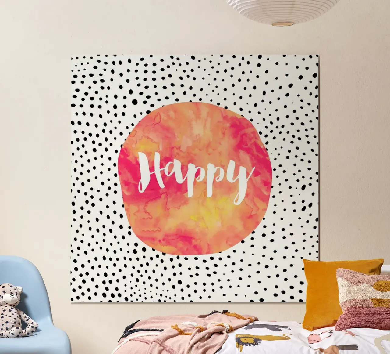 Happy poster con telaio in alluminio da Elisabeth Fredriksson