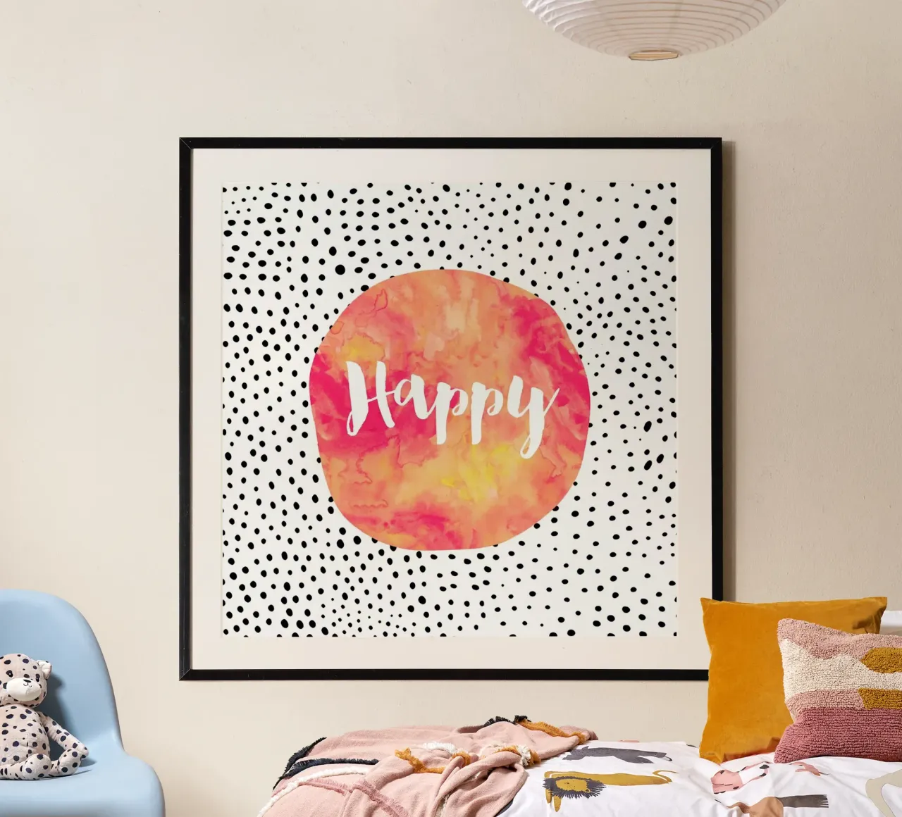 Happy poster con telaio in alluminio da Elisabeth Fredriksson