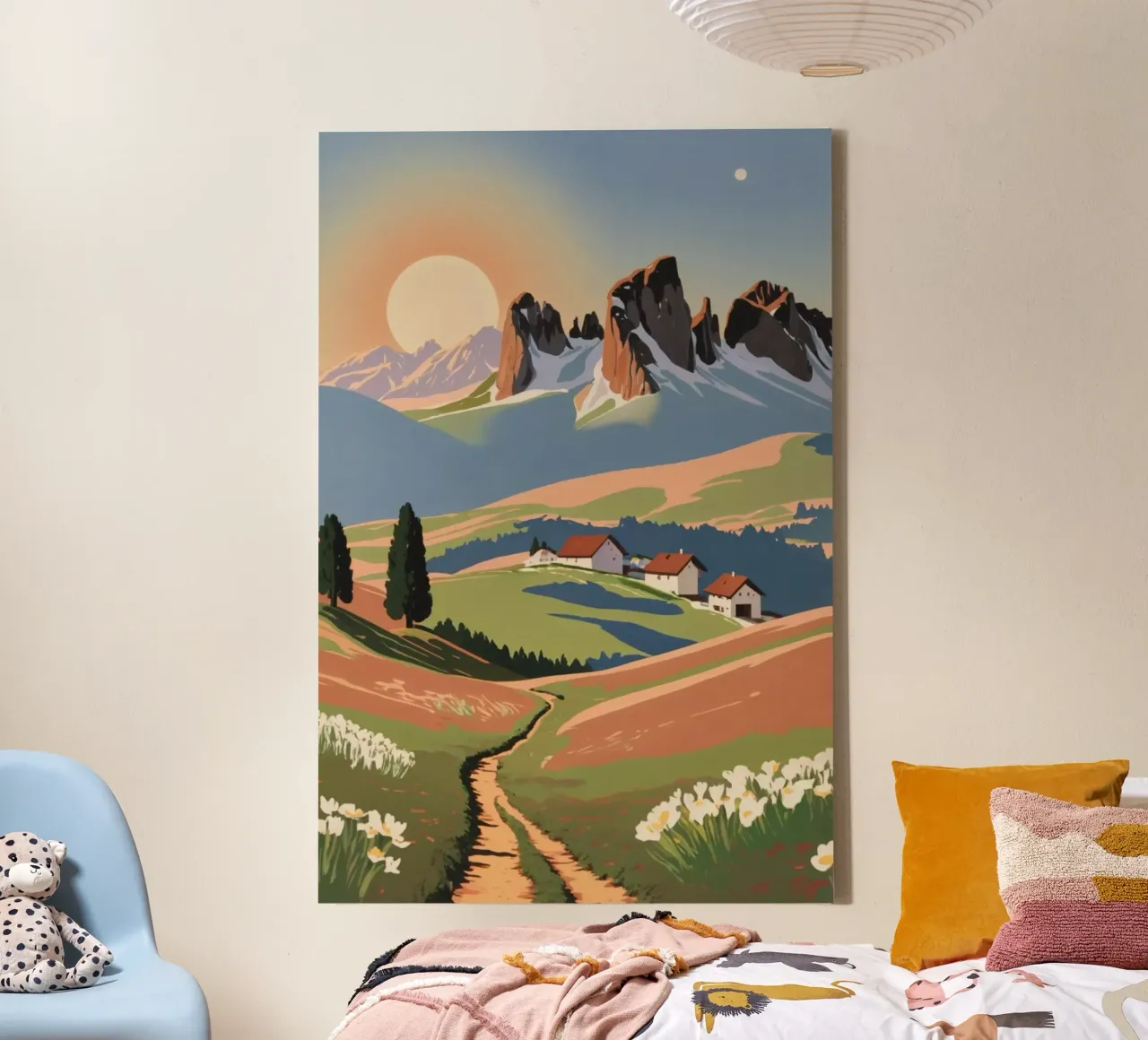 Three peaks at sunrise | Work 5 canvas by AlbertKlee