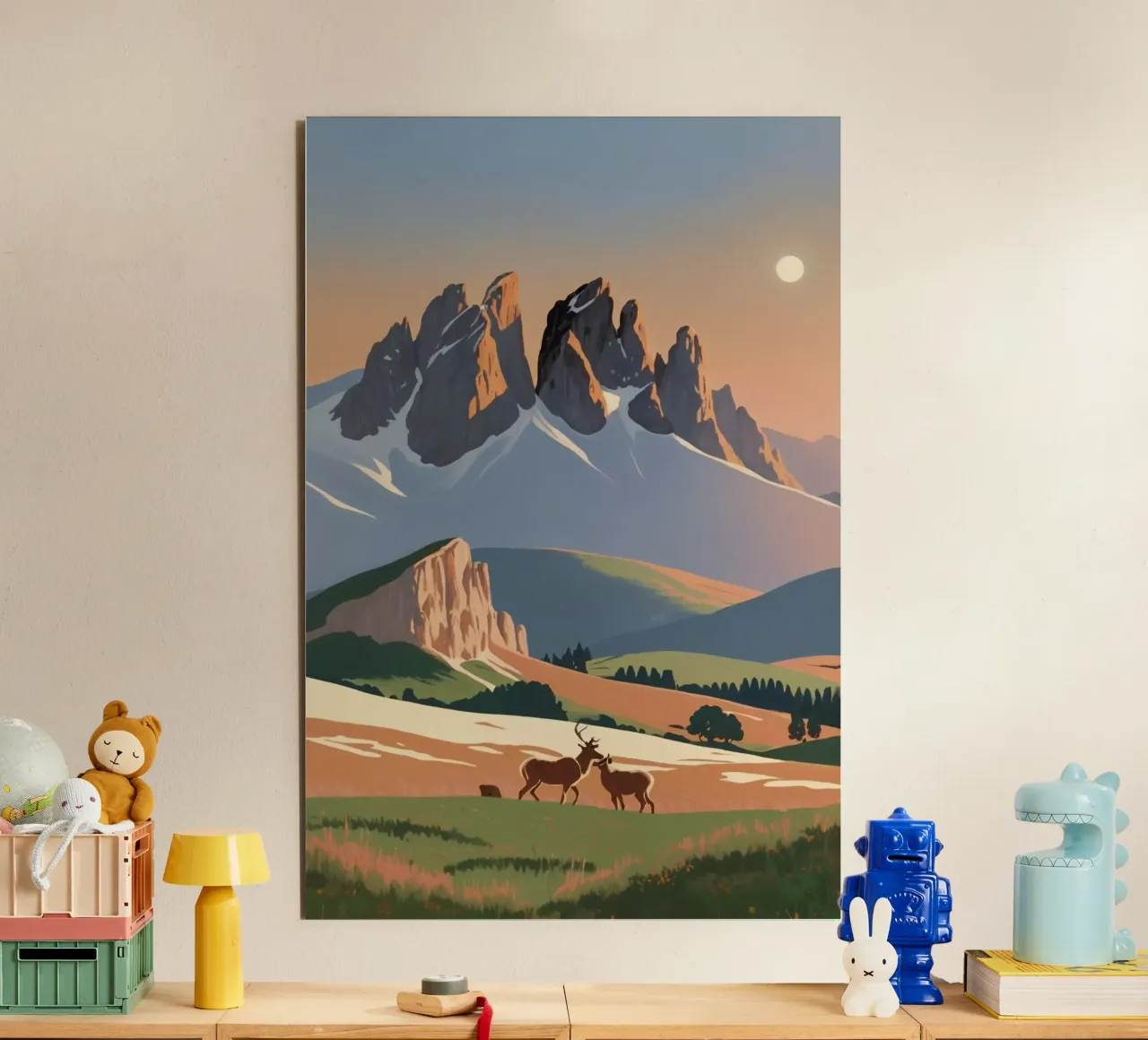 Tre merli con animali selvatici | Opera 6 alluminio dibond da AlbertKlee