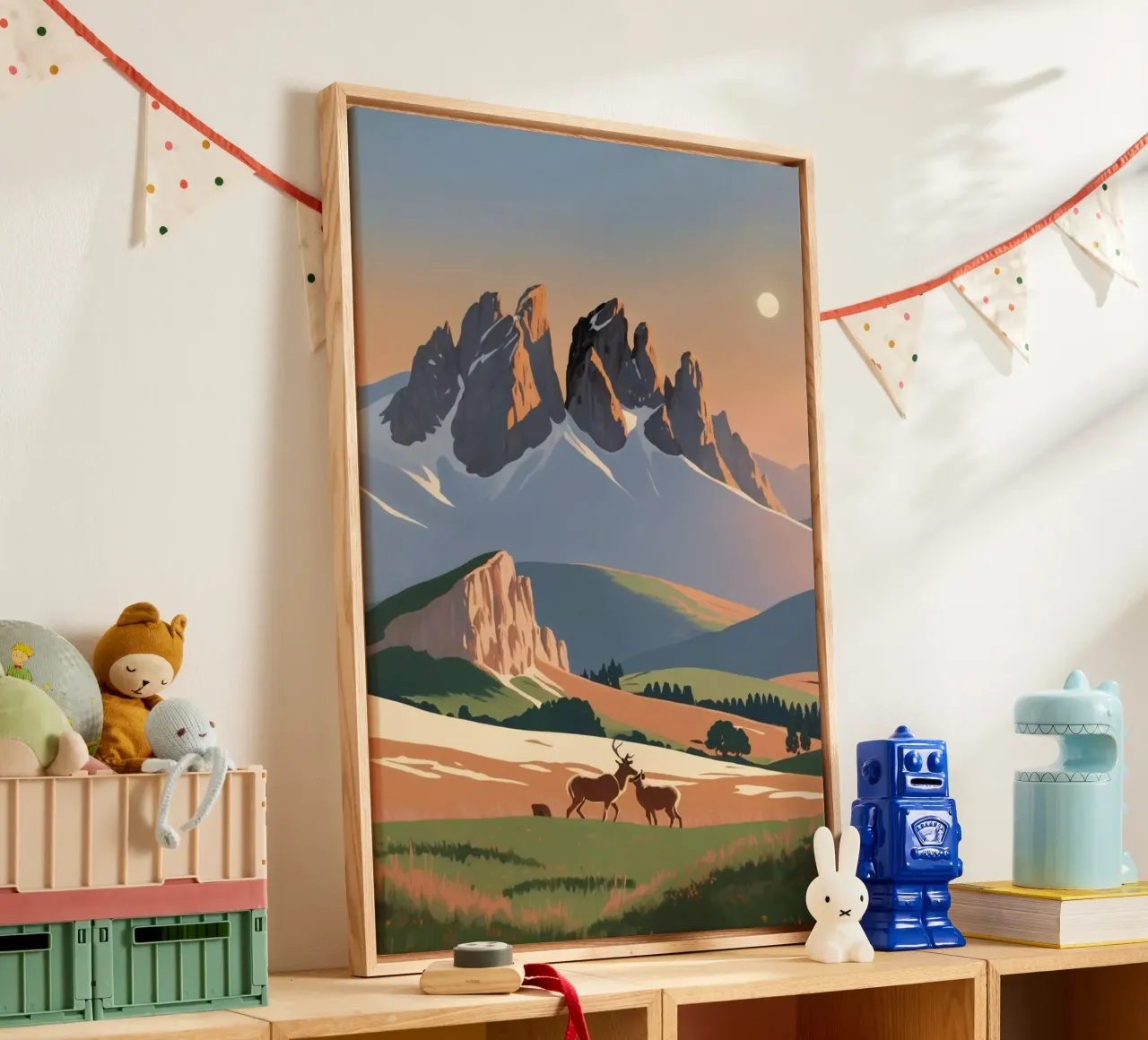 Three battlements with wild animals | Work 6 canvas by AlbertKlee