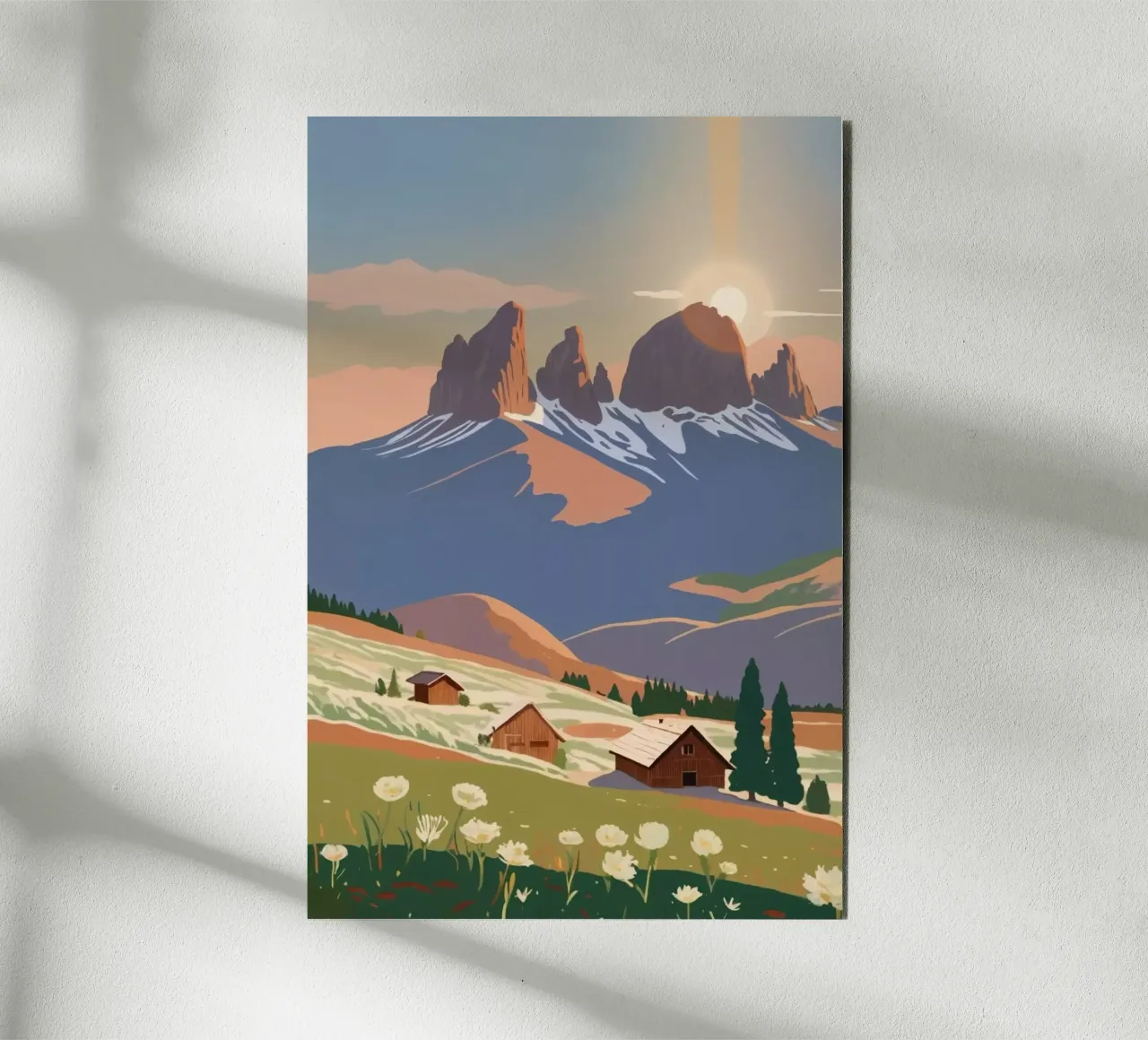 Three peaks in the morning light | Work 7 alu-dibond by AlbertKlee