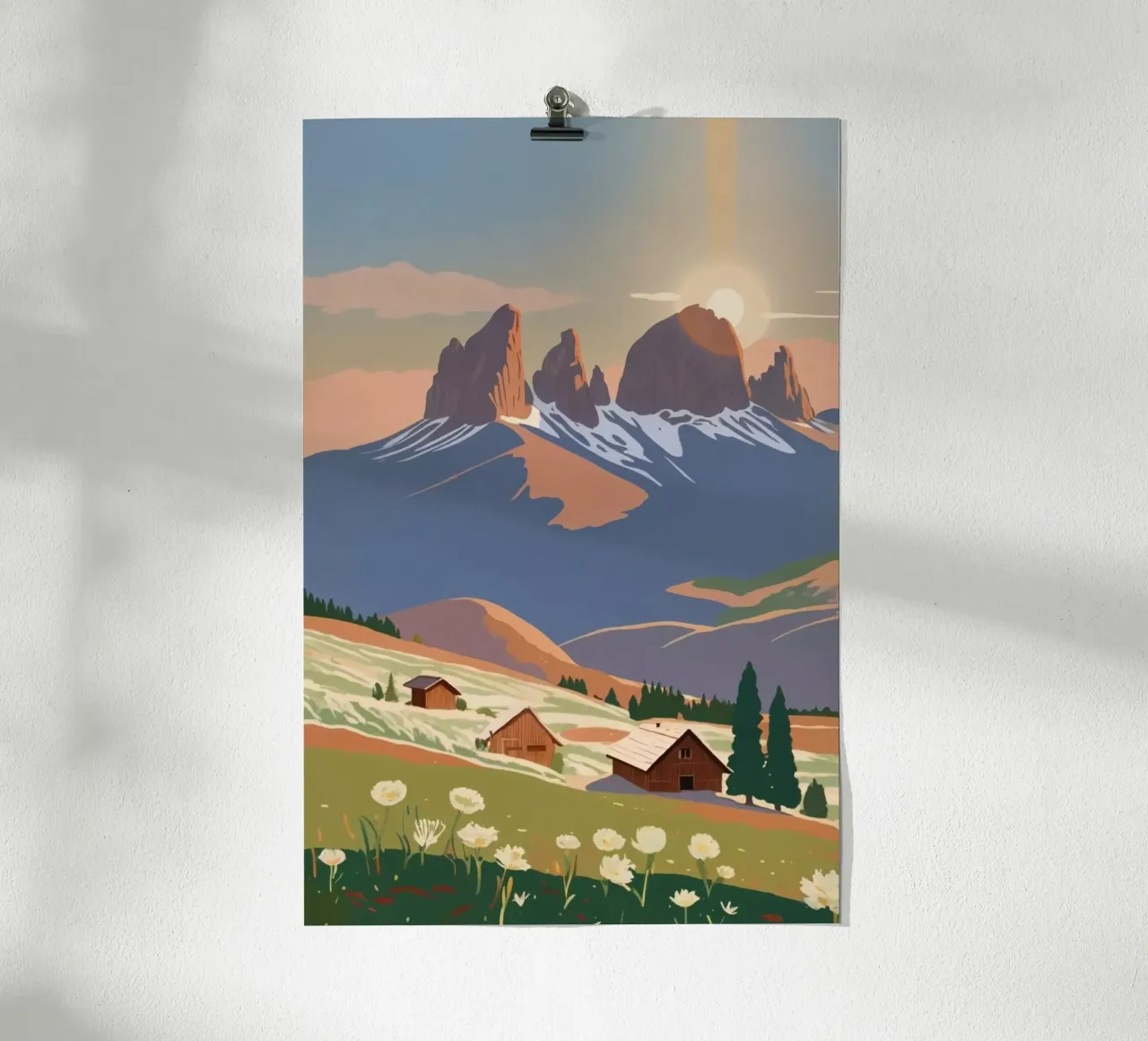 Three peaks in the morning light | Work 7 poster by AlbertKlee