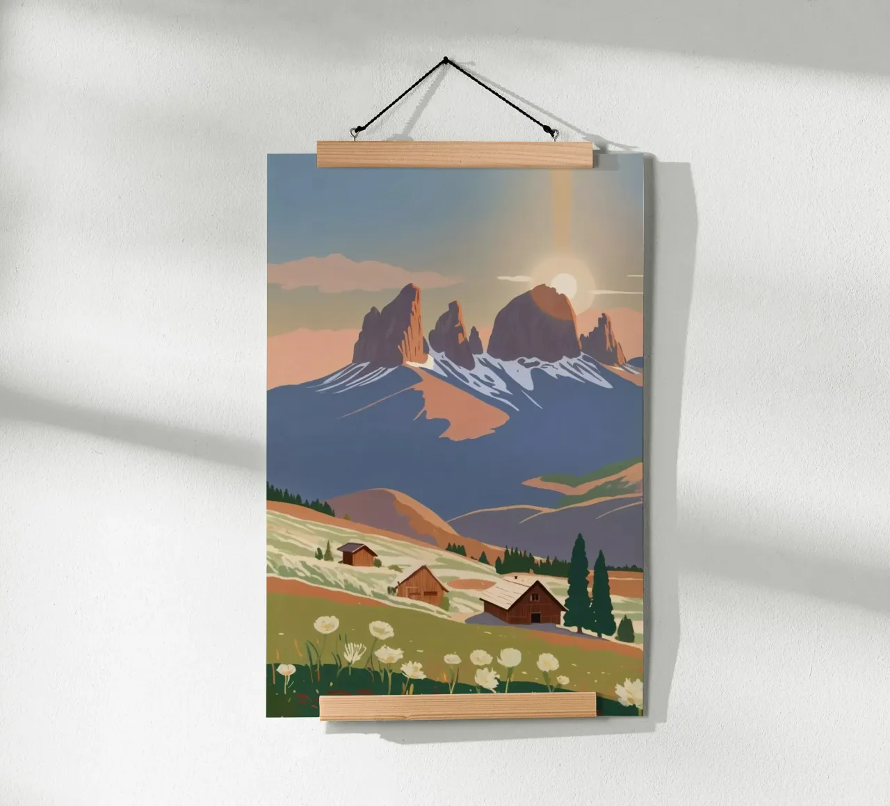 Three peaks in the morning light | Work 7 poster by AlbertKlee