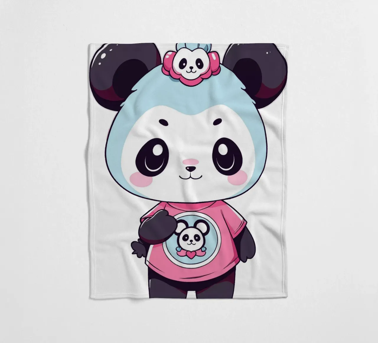LOve panda fleece blanket by artdesign1985