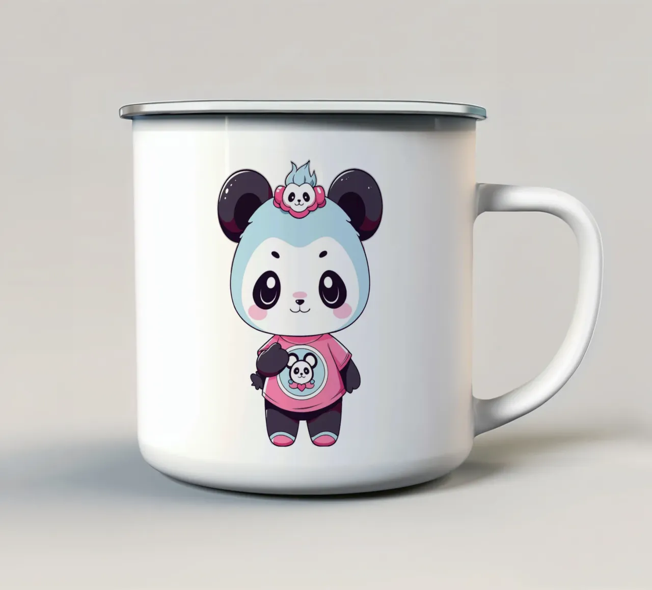Amare il panda tazza in smalto da artdesign1985