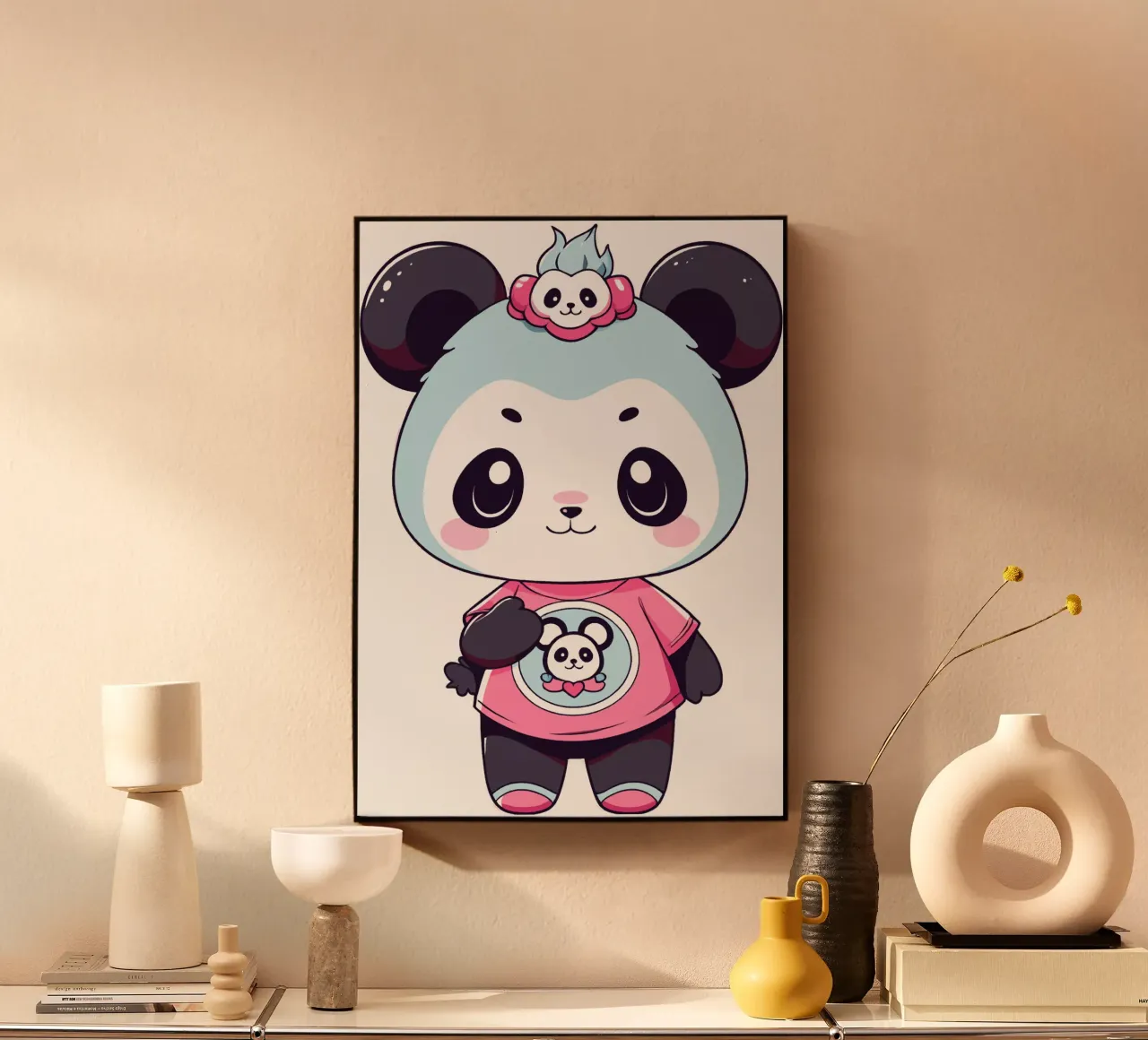 Amare il panda alluminio dibond da artdesign1985