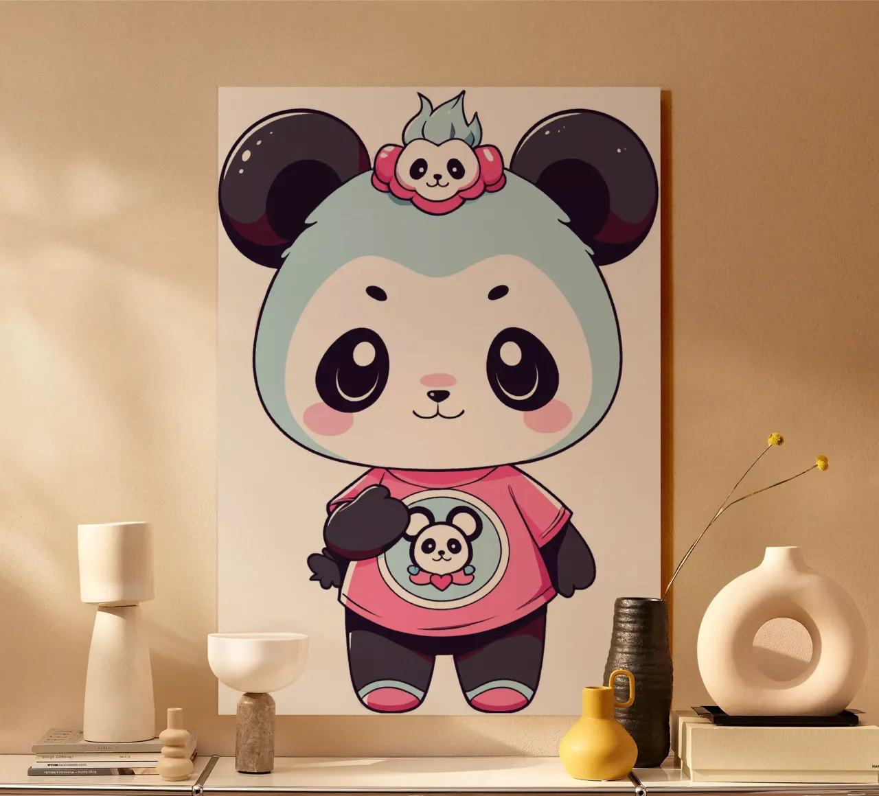 Amare il panda alluminio dibond da artdesign1985