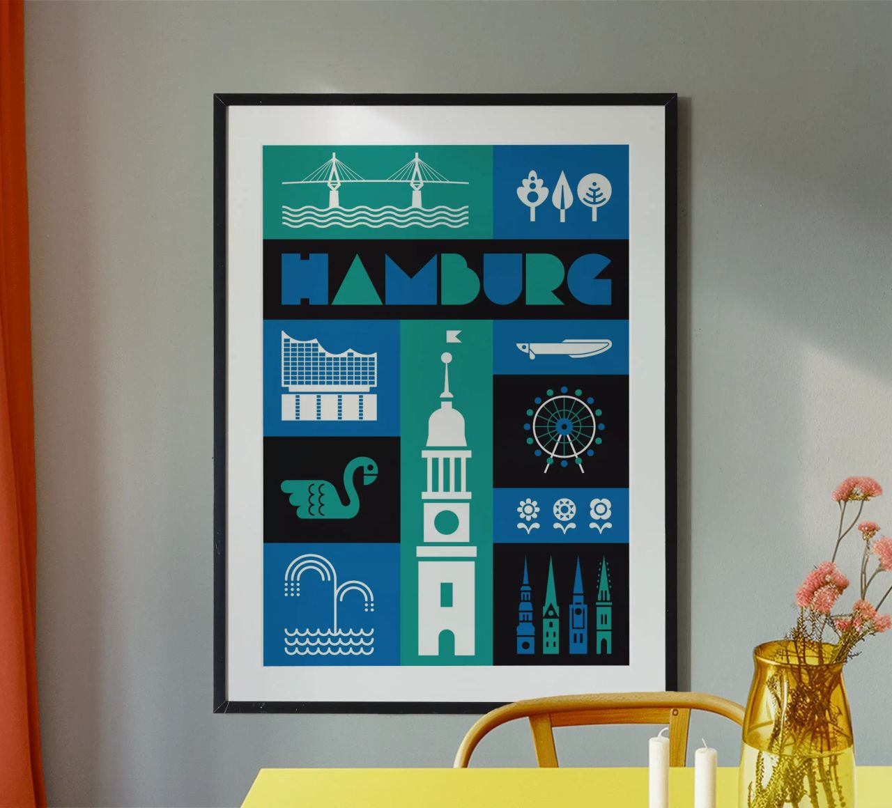 Hamburg Poster von Looks n Brains