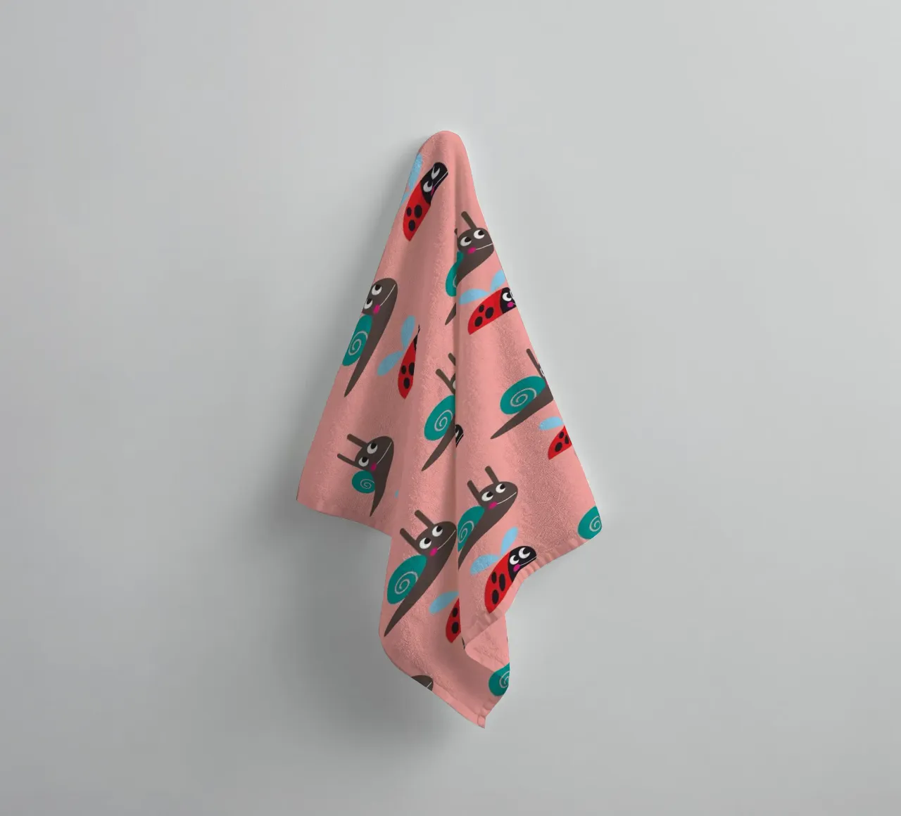 Snail and ladybird towel by Looks n Brains
