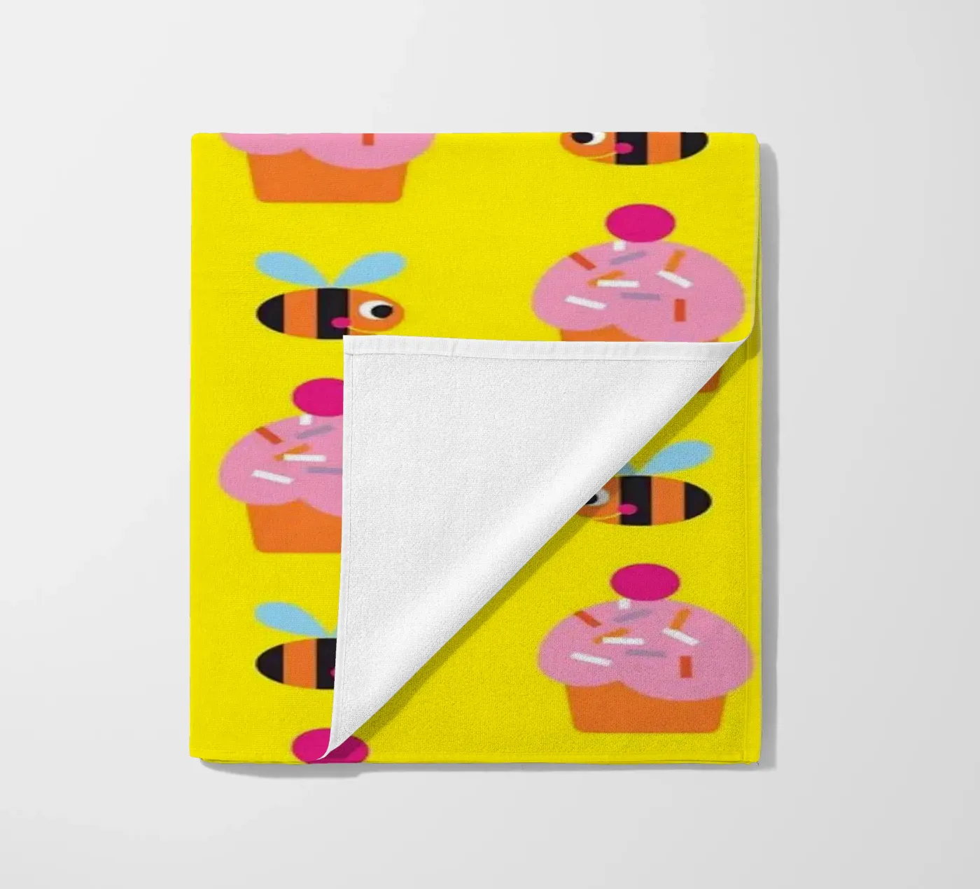 Bee and cake beach towel by Looks n Brains