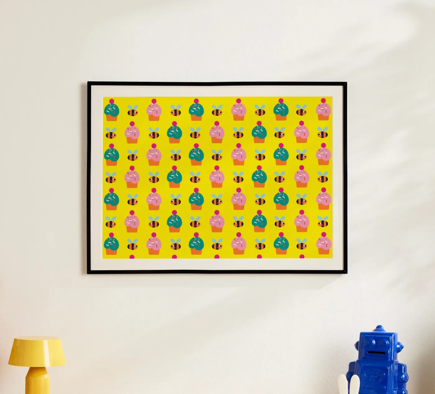 Bee and cake Poster von Looks n Brains