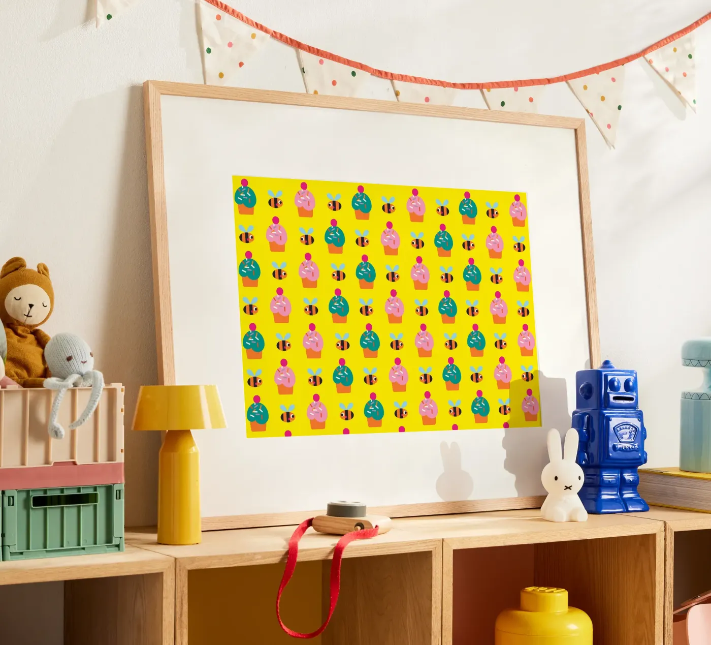 Bee and cake Poster von Looks n Brains