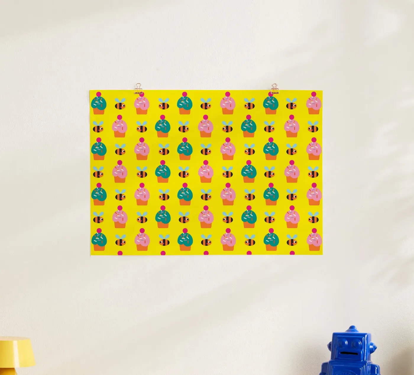 Bee and cake Poster von Looks n Brains