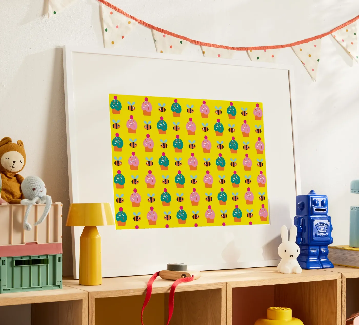 Bee and cake Poster von Looks n Brains