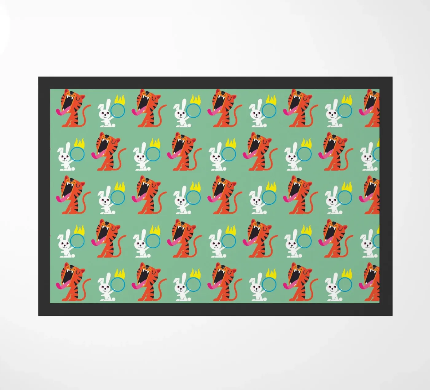 Tiger und Hase Fußmatte von Looks n Brains