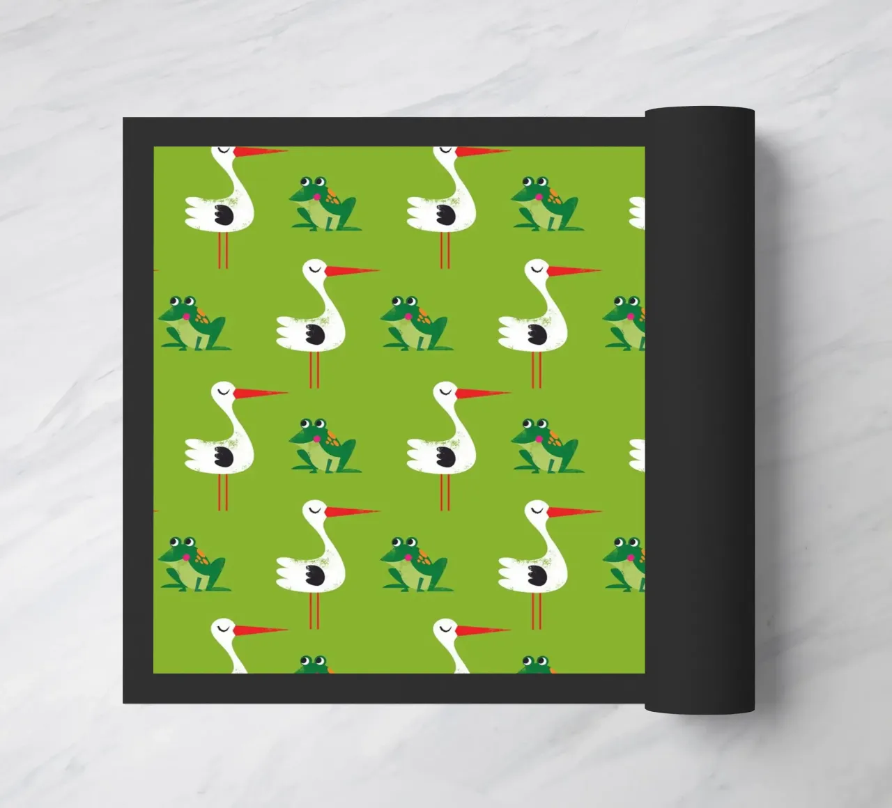 Cicogna e rana 02 zerbino da Looks n Brains