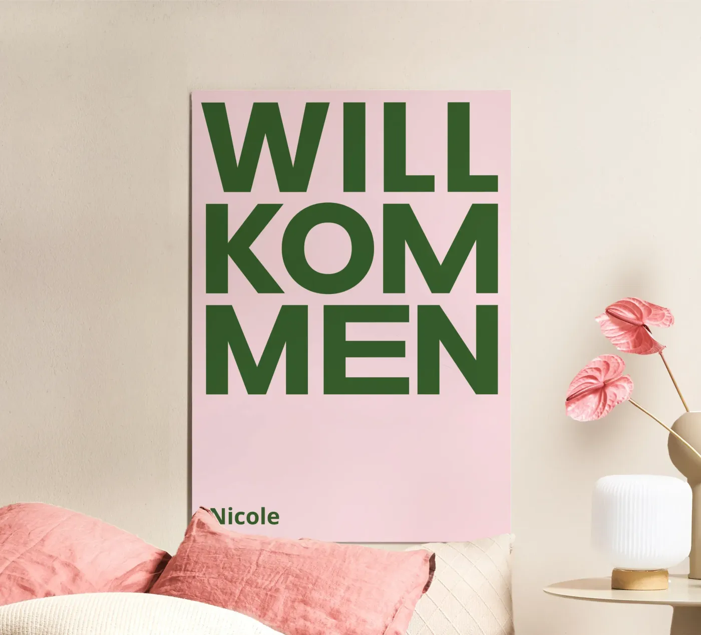 Willkommen poster by Little Flourishes