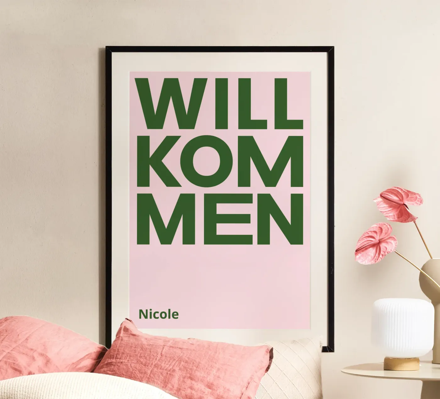 Willkommen poster by Little Flourishes
