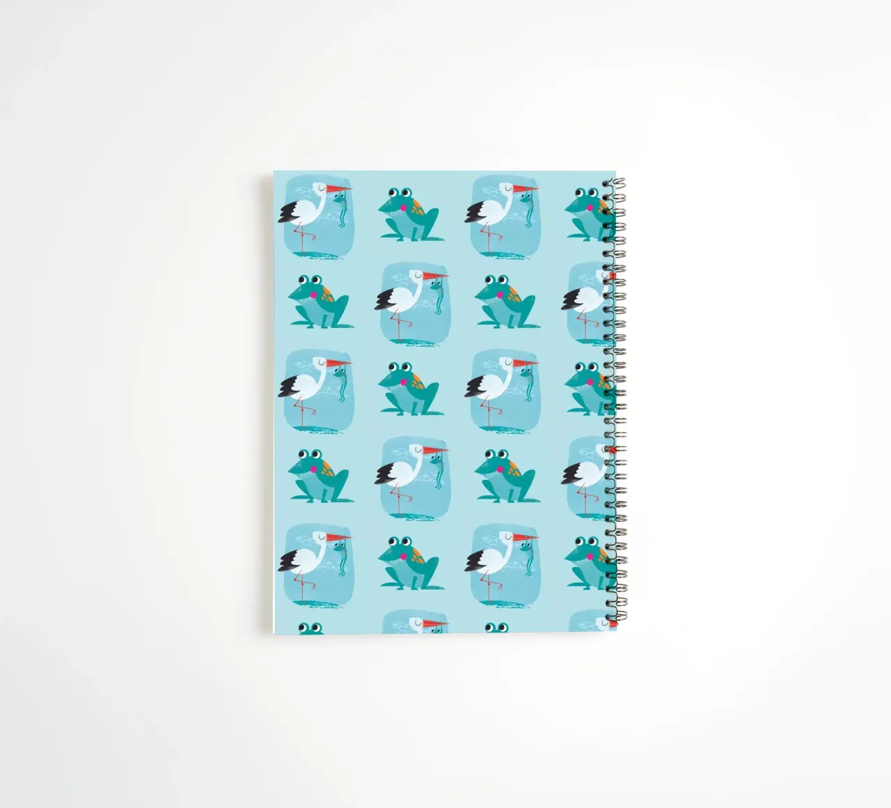 Stork and frog 03 spiral notebook by Looks n Brains