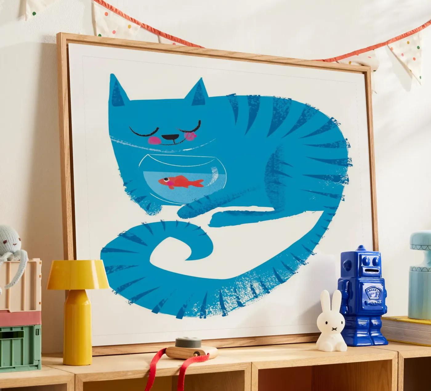 Cat and goldfish plexiglass da Looks n Brains