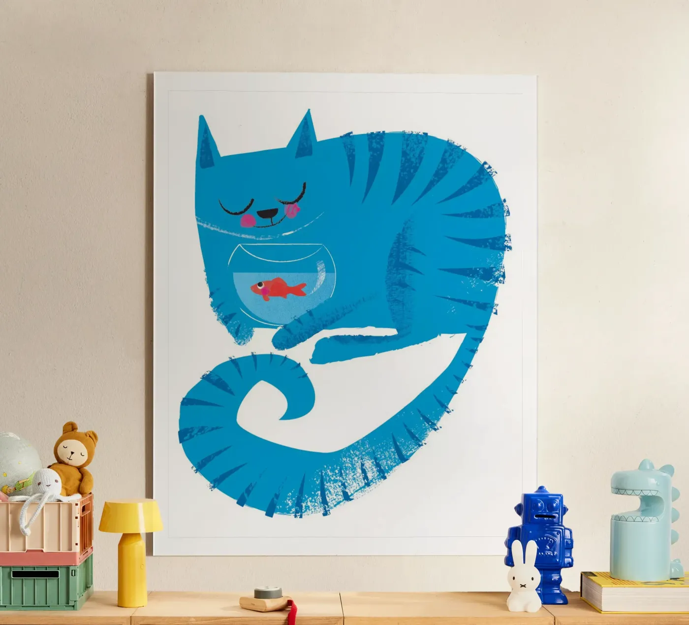 Cat and goldfish plexiglass da Looks n Brains